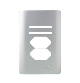 Placa p/ 2 Interruptores + 2 tomadas 4x2 - Novara Prata